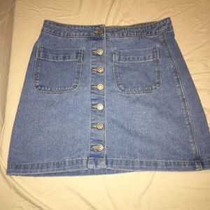 Button down jean skirt